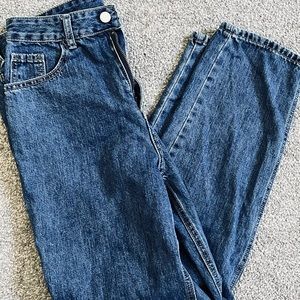High Waisted Flap Pocket Wide Jeans / Mid Waisted Wide Jeans
